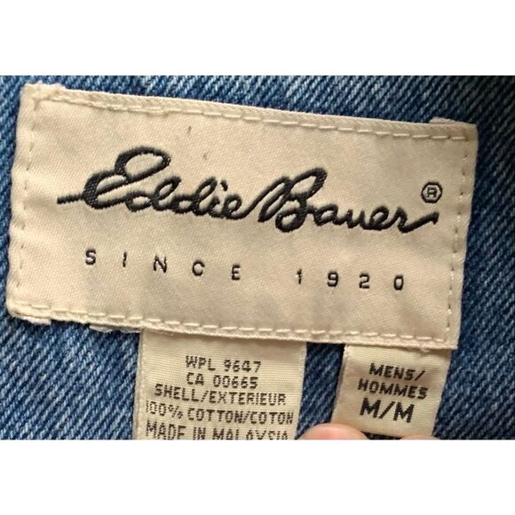 Vintage Eddie Bauer Denim Trucker Jean Jacket Mens sz M - Picture 4 of 6